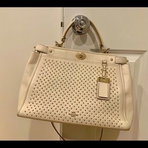 Unique Cream Coach Bag